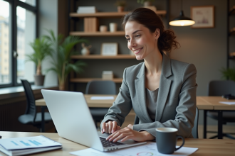 Psychologue femme confiante dans un bureau moderne
